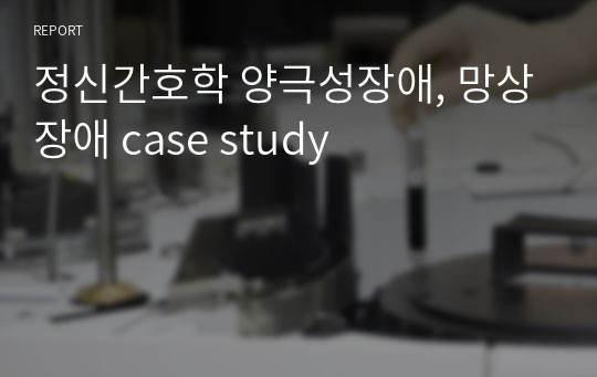 정신간호학 양극성장애, 망상장애 case study