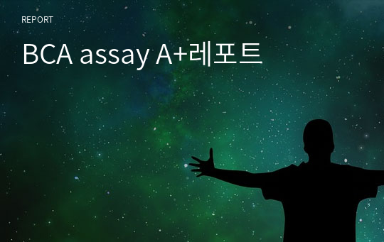 BCA assay A+레포트