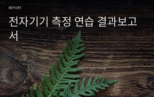 전자기기 측정 연습 결과보고서