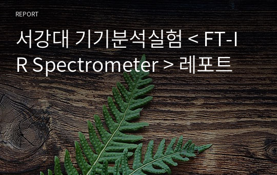 서강대 기기분석실험 &lt; FT-IR Spectrometer &gt; 레포트