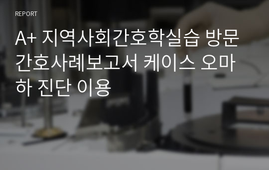 A+ 지역사회간호학실습 방문간호사례보고서 케이스 오마하 진단 이용