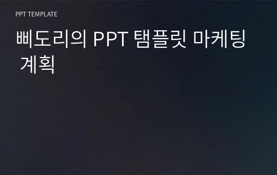 삐도리의 PPT 탬플릿 마케팅 계획