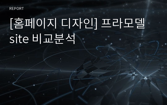 [홈페이지 디자인] 프라모델 site 비교분석