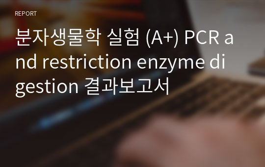 분자생물학 실험 (A+) PCR and restriction enzyme digestion 결과보고서