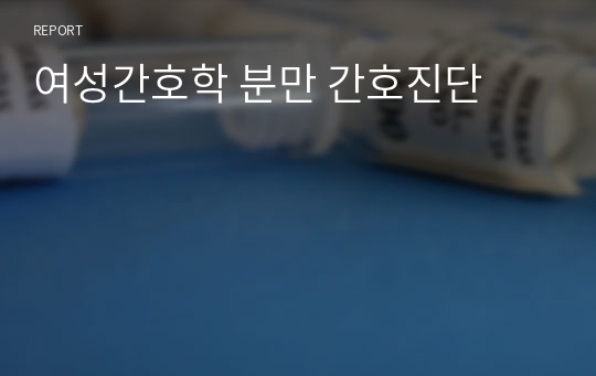 여성간호학 분만 간호진단