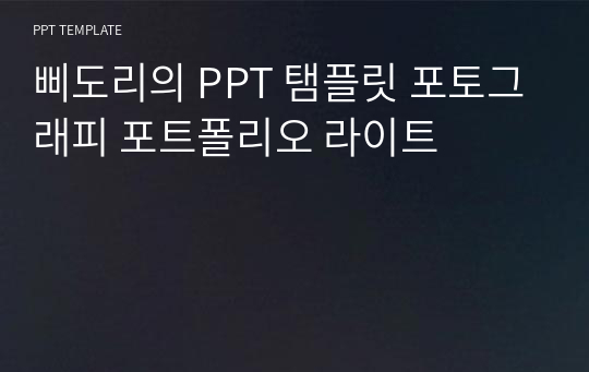 삐도리의 PPT 탬플릿 포토그래피 포트폴리오 라이트