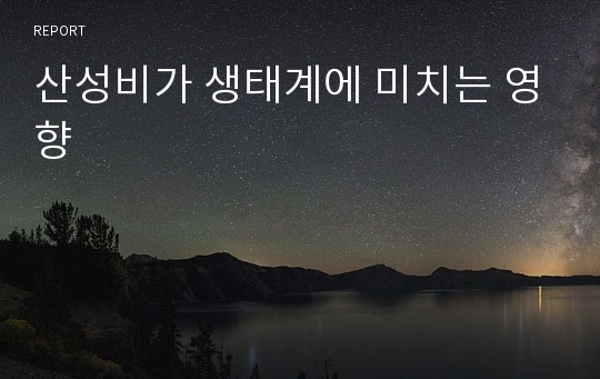 산성비가 생태계에 미치는 영향