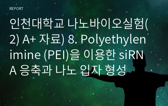 인천대학교 나노바이오실험(2) A+ 자료) 8. Polyethylenimine (PEI)을 이용한 siRNA 응축과 나노 입자 형성