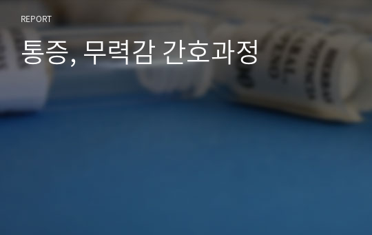 통증, 무력감 간호과정