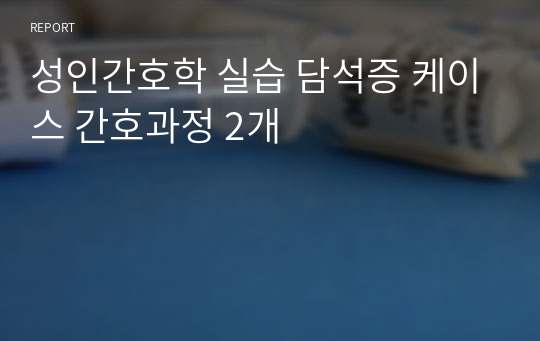 성인간호학 실습 담석증 케이스 간호과정 2개