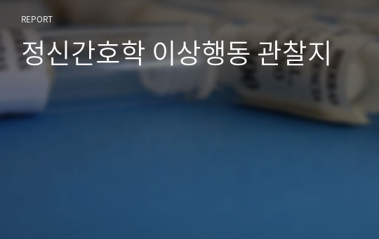 정신간호학 이상행동 관찰지