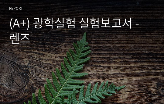 (A+) 광학실험 실험보고서 - 렌즈