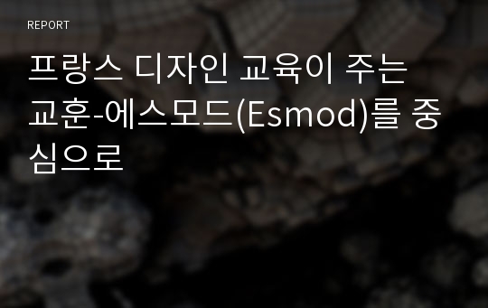 프랑스 디자인 교육이 주는 교훈-에스모드(Esmod)를 중심으로