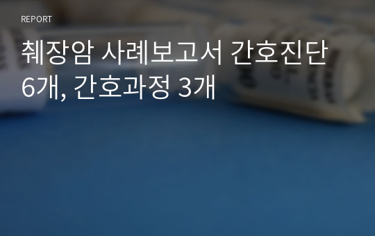 췌장암 사례보고서 간호진단 6개, 간호과정 3개