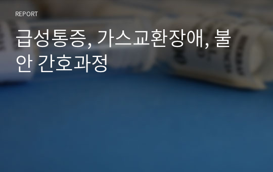 급성통증, 가스교환장애, 불안 간호과정