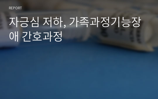 자긍심 저하, 가족과정기능장애 간호과정