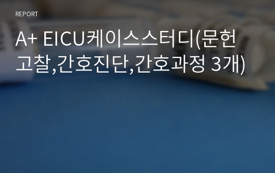 A+ EICU케이스스터디(문헌고찰,간호진단,간호과정 3개)