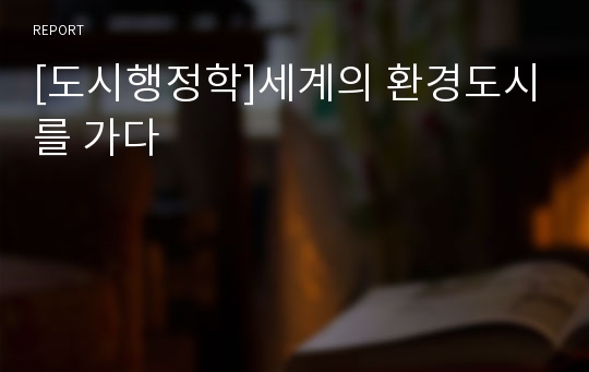 [도시행정학]세계의 환경도시를 가다