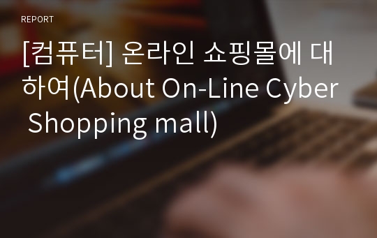 [컴퓨터] 온라인 쇼핑몰에 대하여(About On-Line Cyber Shopping mall)