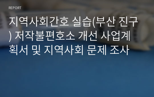 지역사회간호 실습(부산 진구) 저작불편호소 개선 사업계획서 및 지역사회 문제 조사