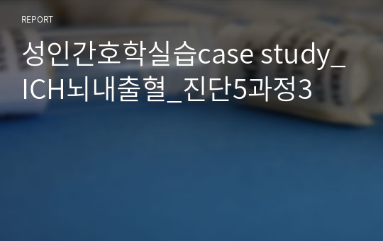 성인간호학실습case study_ICH뇌내출혈_진단5과정3