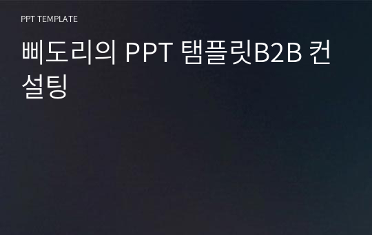 삐도리의 PPT 탬플릿B2B 컨설팅