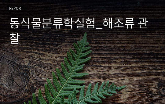 동식물분류학실험_해조류 관찰