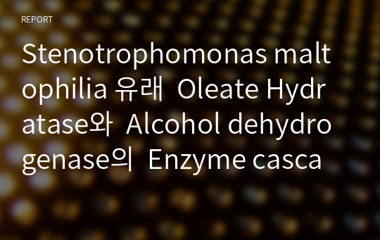 Stenotrophomonas maltophilia 유래  Oleate Hydratase와  Alcohol dehydrogenase의  Enzyme cascade reaction