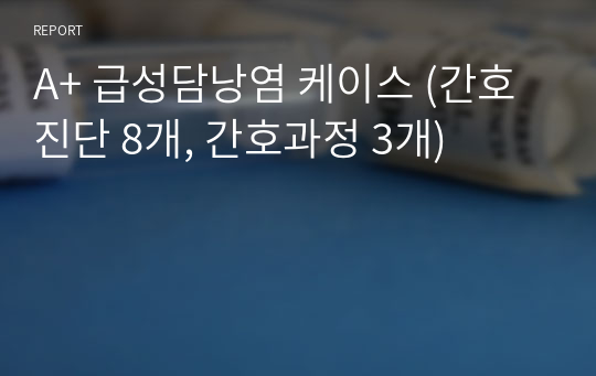 A+ 급성담낭염 케이스 (간호진단 8개, 간호과정 3개)