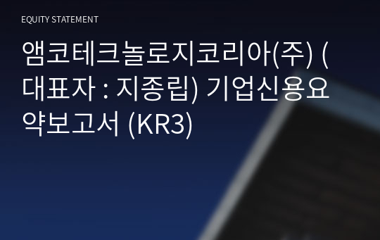 앰코테크놀로지코리아(주) 기업신용요약보고서 (KR3)