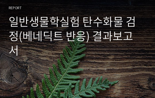 일반생물학실험 탄수화물 검정(베네딕트 반응) 결과보고서