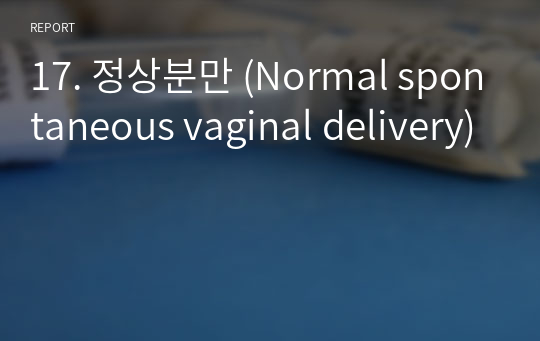 17. 정상분만 (Normal spontaneous vaginal delivery)