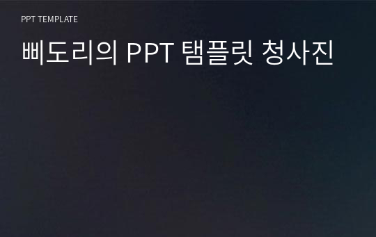 삐도리의 PPT 탬플릿 청사진