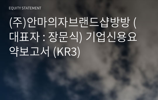 (주)안마의자브랜드샵방방 기업신용요약보고서 (KR3)