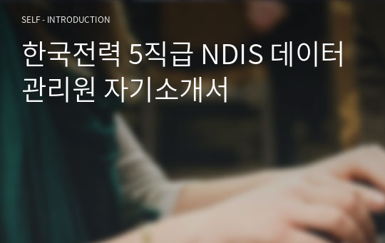 한국전력 5직급 NDIS 데이터관리원 자기소개서