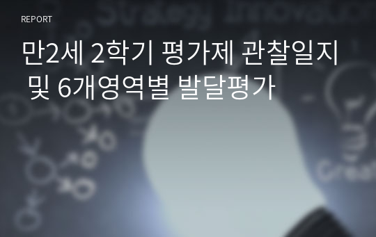 만2세 2학기 평가제 관찰일지 및 6개영역별 발달평가