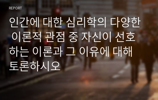 인간에 대한 심리학의 다양한 이론적 관점 중 자신이 선호하는 이론과 그 이유에 대해 토론하시오