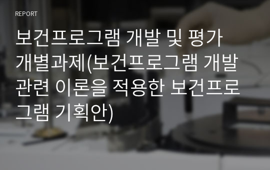 보건프로그램 개발 및 평가 개별과제(보건프로그램 개발 관련 이론을 적용한 보건프로그램 기획안)