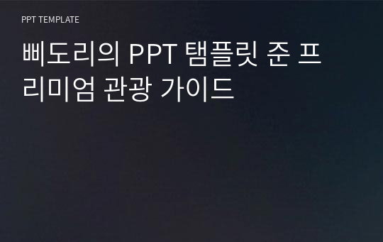 삐도리의 PPT 탬플릿 준 프리미엄 관광 가이드