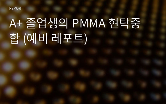 A+ 졸업생의 PMMA 현탁중합 (예비 레포트)