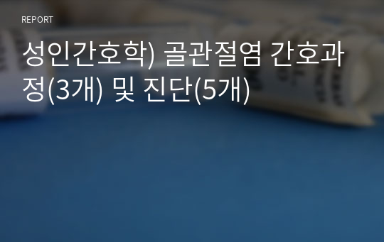 성인간호학) 골관절염 간호과정(3개) 및 진단(5개)