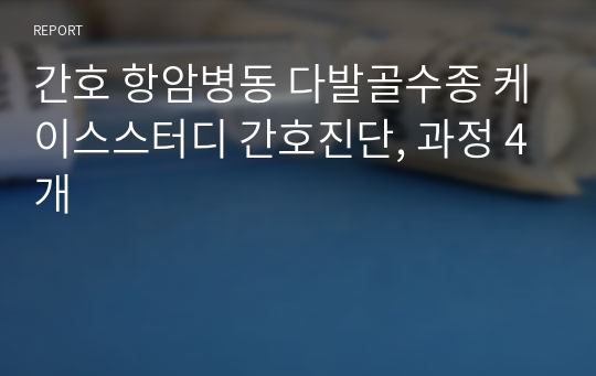 간호 항암병동 다발골수종 케이스스터디 간호진단, 과정 4개