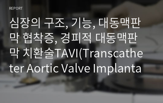 심장의 구조, 기능, 대동맥판막 협착증, 경피적 대동맥판막 치환술TAVI(Transcatheter Aortic Valve Implantation)