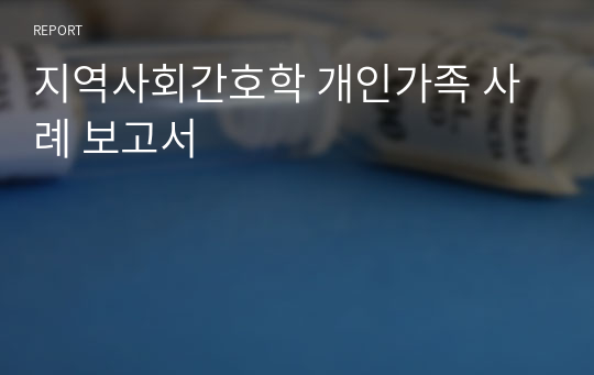 지역사회간호학 개인가족 사례 보고서