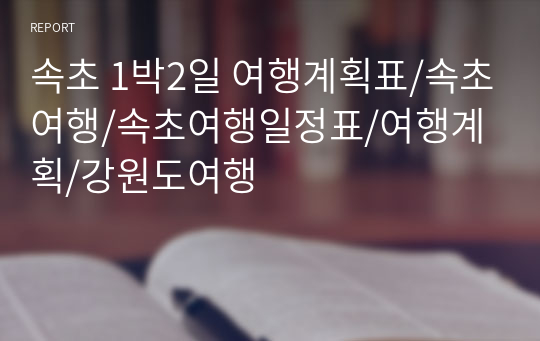 속초 1박2일 여행계획표/속초여행/속초여행일정표/여행계획/강원도여행