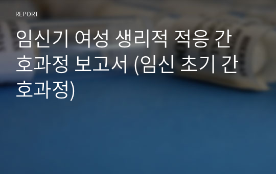 임신기 여성 생리적 적응 간호과정 보고서 (임신 초기 간호과정)