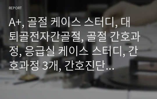 A+, 골절 케이스 스터디, 대퇴골전자간골절, 골절 간호과정, 응급실 케이스 스터디, 간호과정 3개, 간호진단 5개, 성인간호학 실습