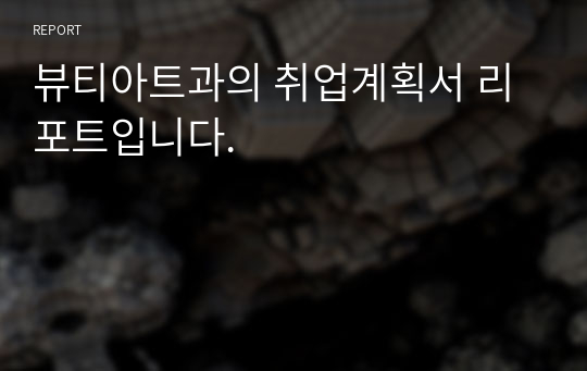 뷰티아트과의 취업계획서 리포트입니다.