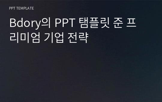 Bdory의 PPT 탬플릿 준 프리미엄 기업 전략