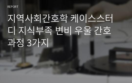 지역사회간호학 케이스스터디 지식부족 변비 우울 간호과정 3가지